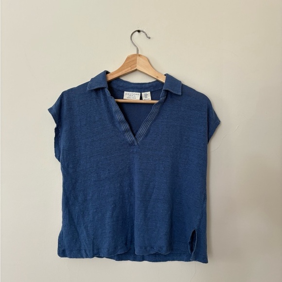 Calypso St. Barth Tops - Calypso St. Barth Navy Button Down Shirt